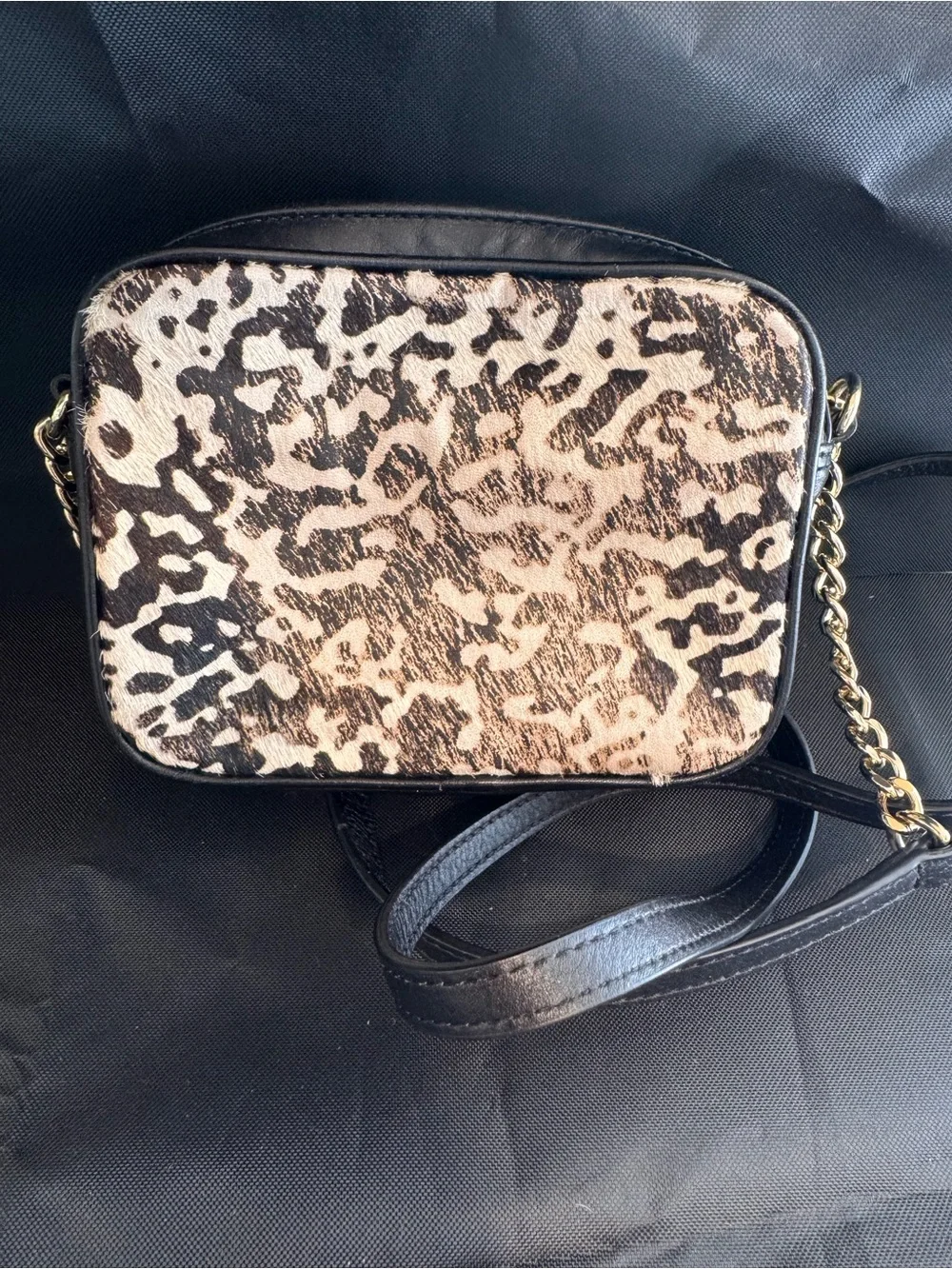 Michael Kors Jet Set Medium Leopard & Calf Hair Crossbody Bag